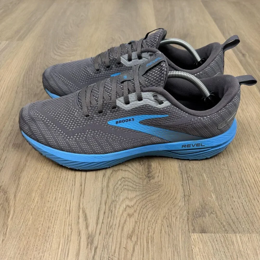 Brooks Revel 6 Shoes Mens Size 12 Gray Blue Mesh Cushioned Running Low Top